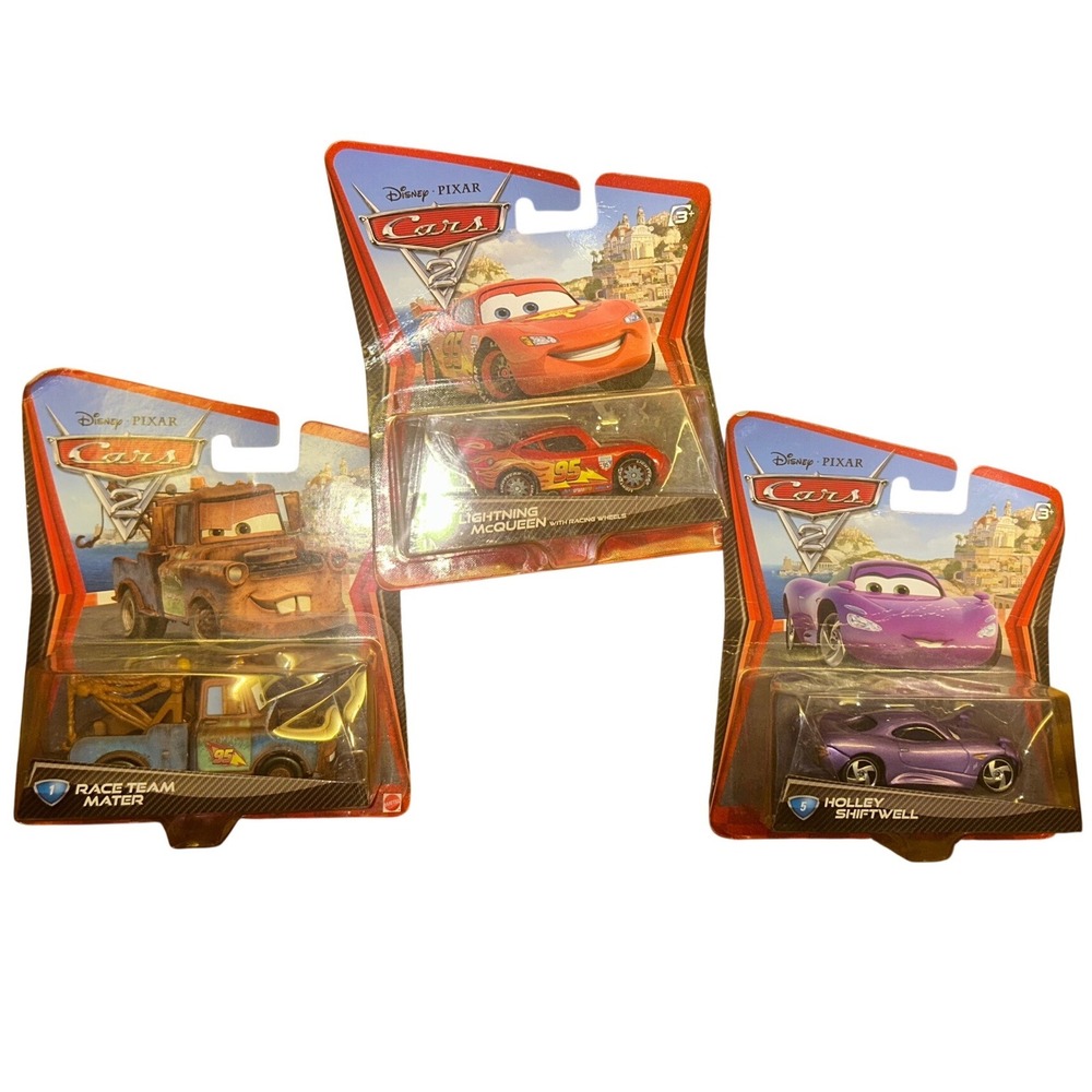 Disney‎ Pixar Cars 2 Mattel Diecast Lot of 3 McQueen Mater Holley 2010 racing